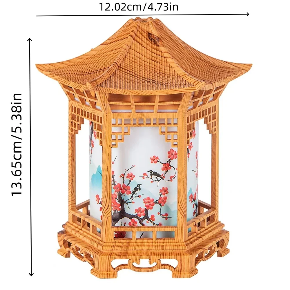 Neuer Kleiner Pavillon-Luftbefeuchter mit Nachtlicht im Chinesischen Stil, USB-Tragbarer Luftbefeuchter für Zuhause, Büro und Auto – Detail 3