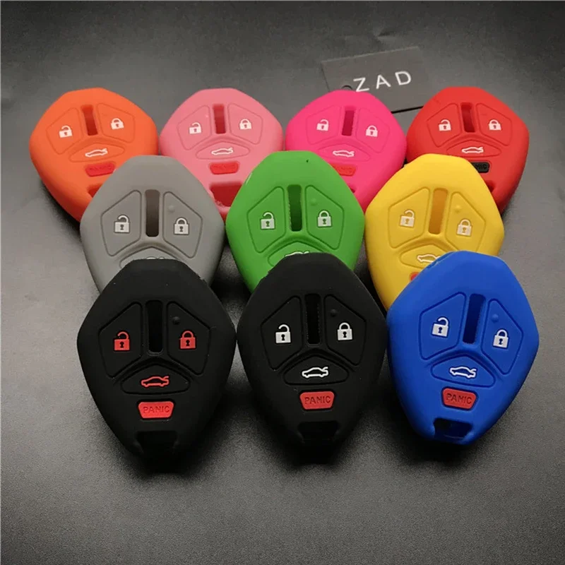 ZAD cassa della gomma di silicone copertura di chiave dell\'automobile per Mitsubishi Lancer Evolution Remote Key Chain Copertura 3 1 4 pulsanti
