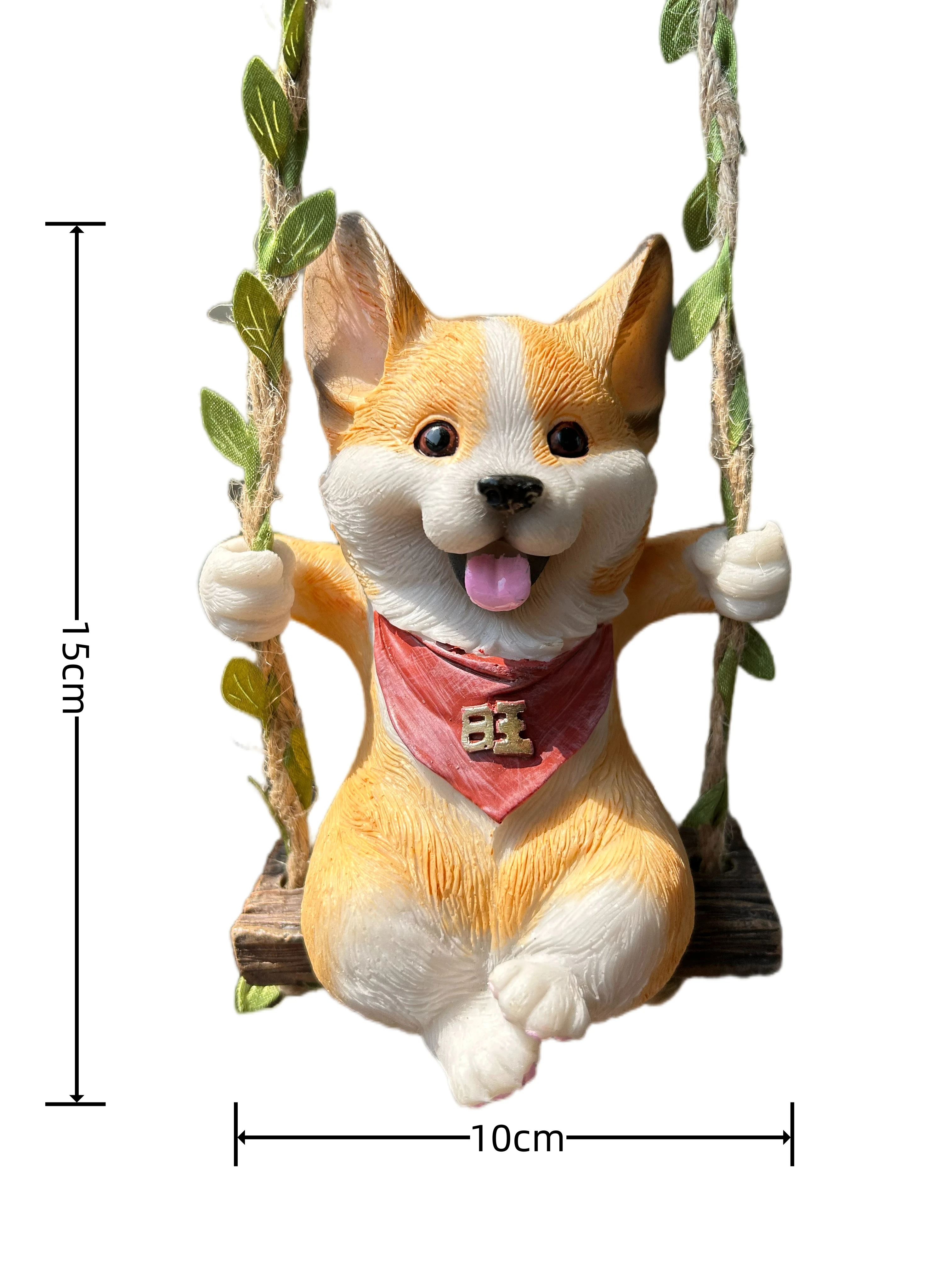 Corgi swing pendant outdoor garden garden hanging pendant simulation dog animal decoration tree balcony good