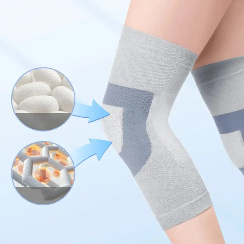 

Thick Warm Mulberry Silk Elastic Knee Pads Cold Resistance Sports Protection Bare Joint Sensation Knitted Breathable Knee Pads