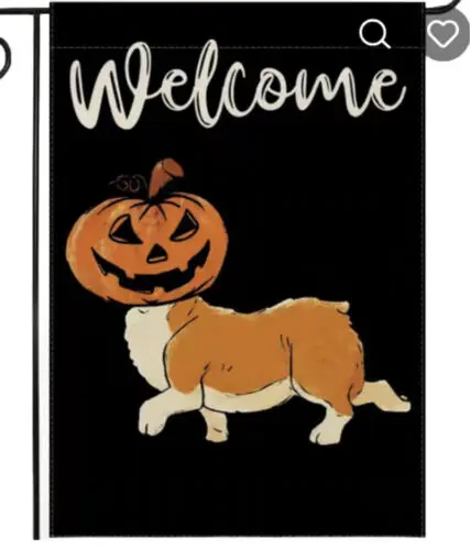 HALLOWEEN LINEN GARDEN FLAG 12