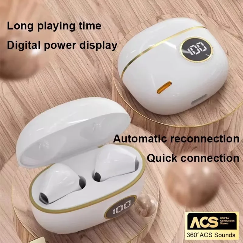

Bluetooth Earphone Wireless Headphone In-Ear HiFi Headset With Mic ENC HD-Calling Noise Reduction HandsFree PRO4PLUS TWS Earbud