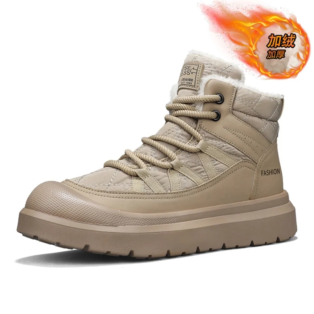 

British style mens casual punk rock dress platform boots ankle boot fleece-lined for warmth winter