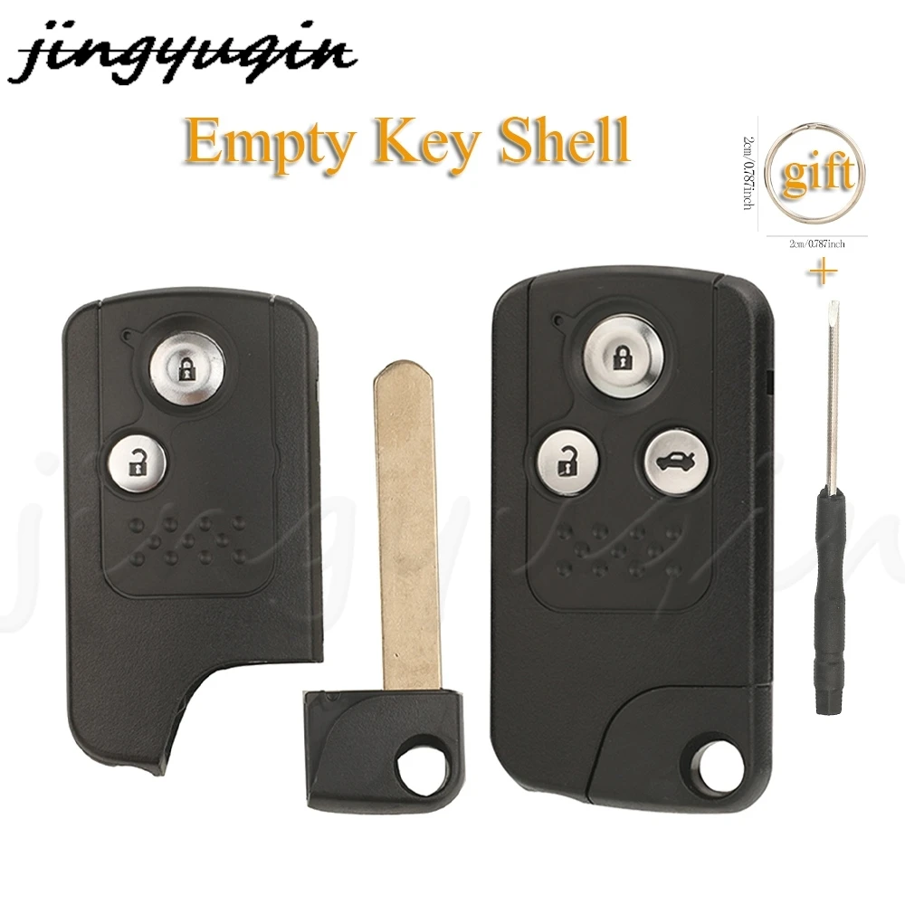 Jingyugin Remote Car Key Shell FOB For Honda CRV CR-V Fit Civic Odyssey Intelligent Accord Spirior Crosstour 2009-2016 2/3BTN