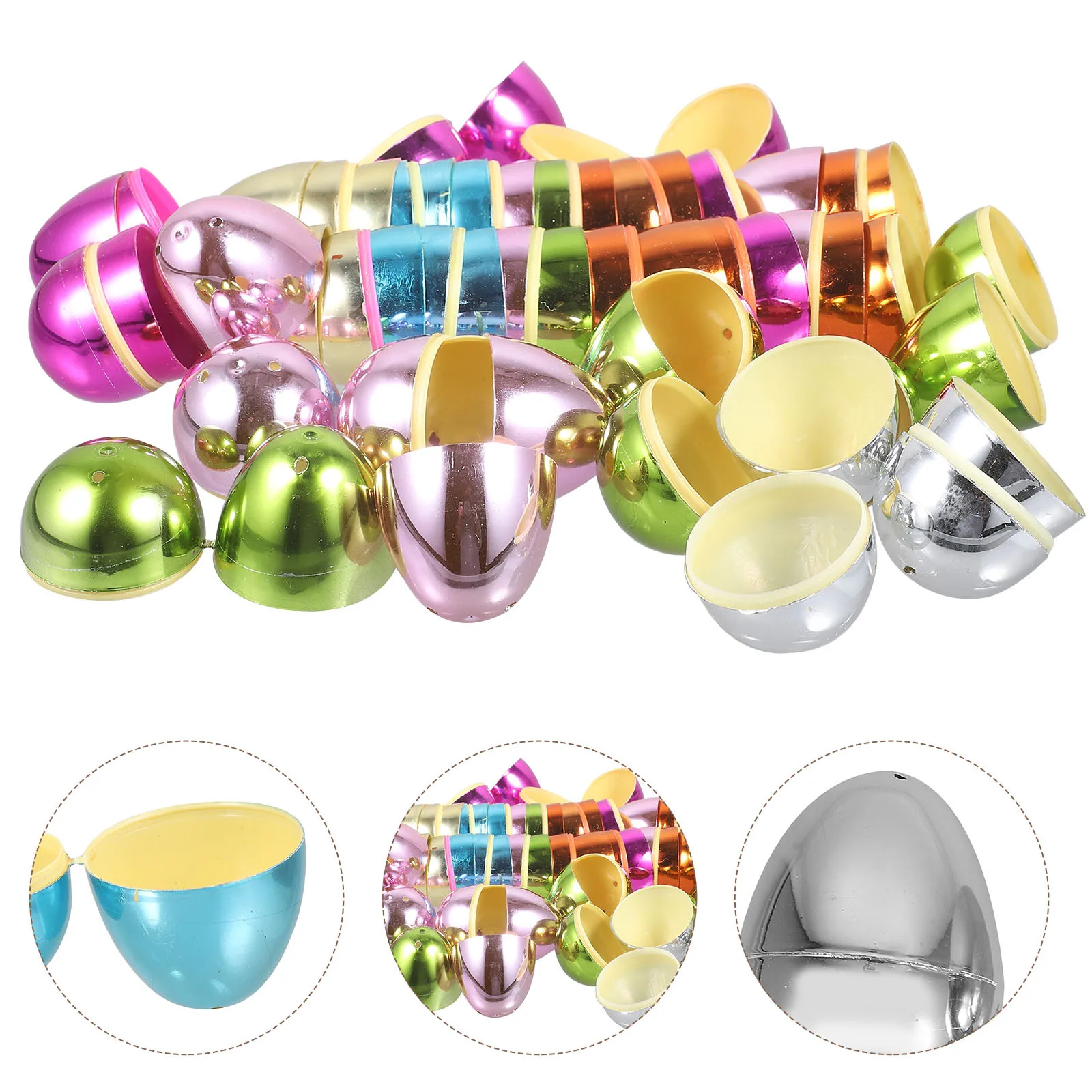 

30Pcs Easter Eggs Plastic Fillable Refillable Candy Gift Boxes Party Decor Easter Supplies Egg Shape Fillable Box