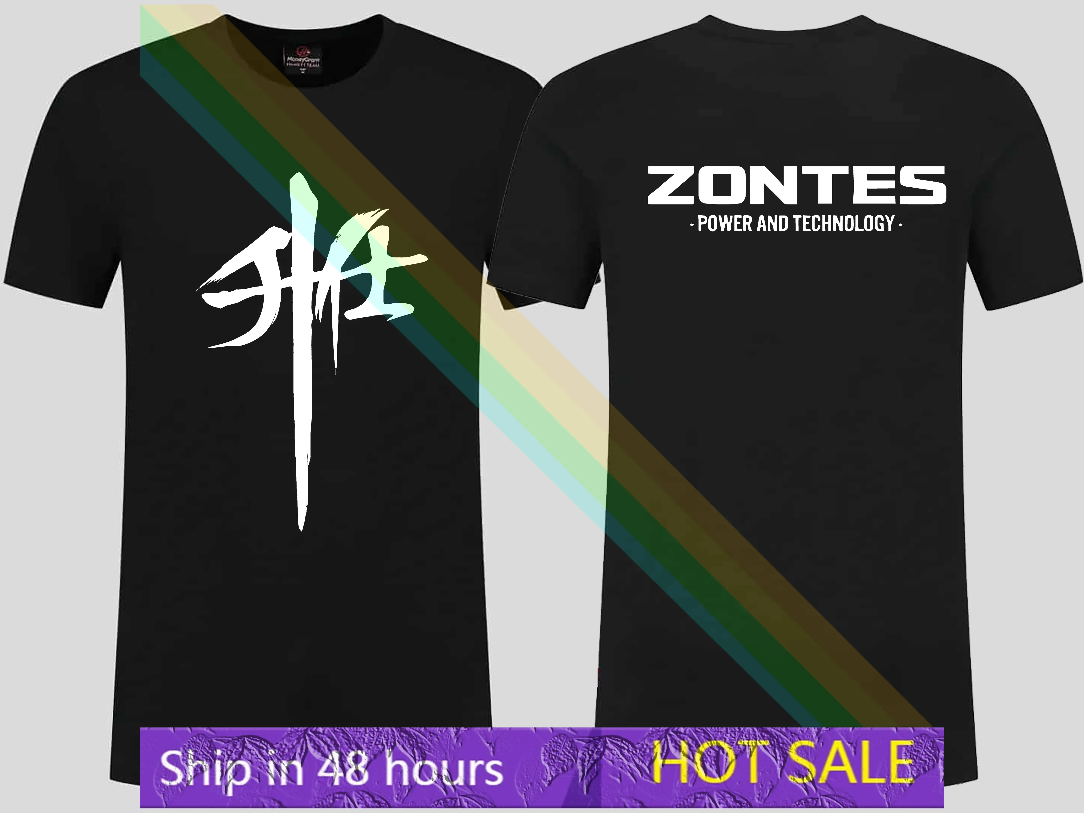 Summer For Zontes G1 125 ZT125 G1 ZT125U ZT 125 U ZX New Combed Short Sleeve T-shirt Men's womenRound Neck Printed Logo T-shirt