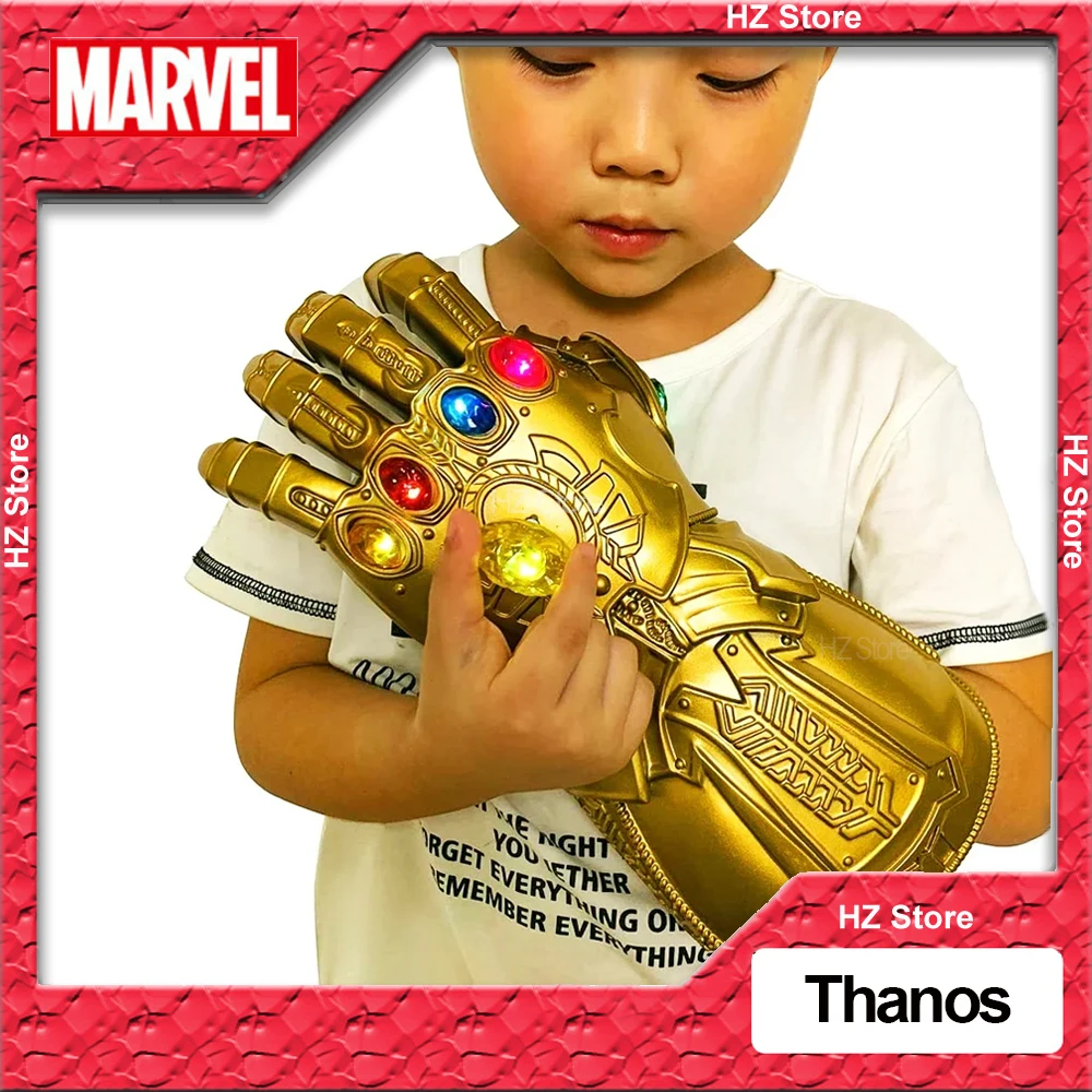 Marvel Infinity Gauntlet with LED Stones Thanos Glove Halloween Cosplay Glove Cos Costume Toys for Kids Adults Birthday Gift