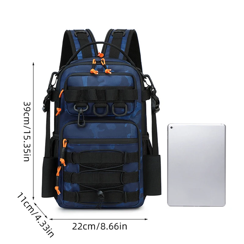 Fishing Lure Backpack with Rod Holder Outdoor Hunting Hiking Camping Rig Pouch Large Fish Box Accessories Tactical Rucksack