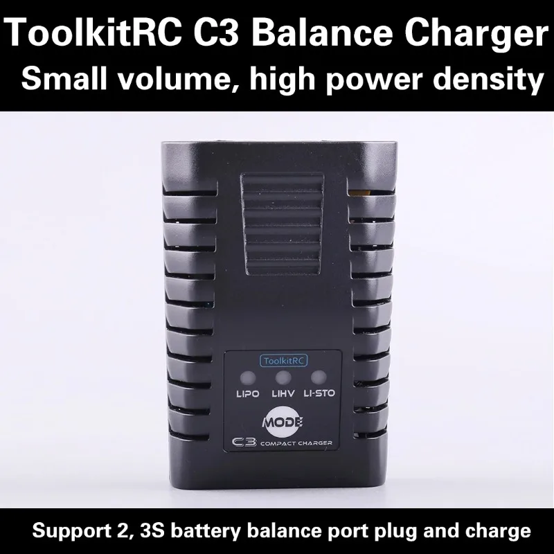 

ToolkitRC C3 2-3S Lipo LiHV Charge Functionality Convenient One-touch Storage Mode Compact AC Balance Charger for RC Model