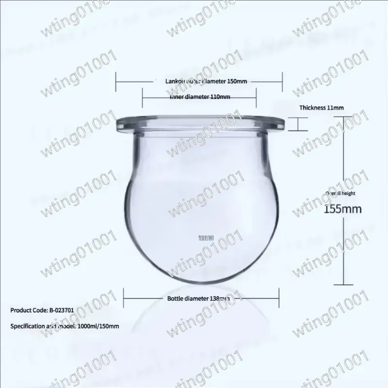 1000ml 2000ml 3000ml Round Bottom Medical Grade Borosilicate Glass 3 Neck Flask Reactor for Laboratory Glassware
