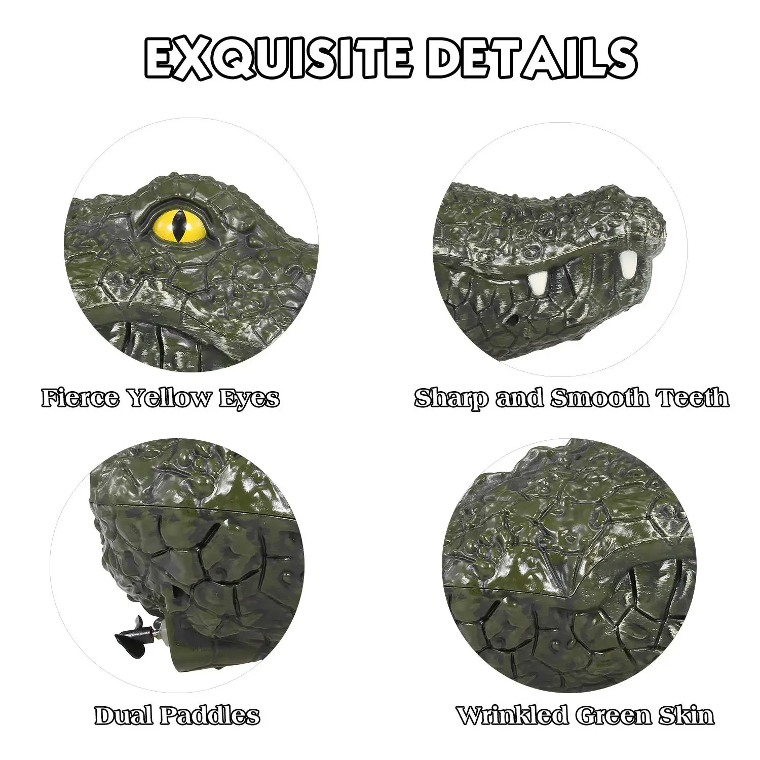 Barco a control remoto simulación cabeza de cocodrilo 2,4G broma de Control remoto señuelo de cocodrilo juguetes eléctricos verano parodia de agua robot juguetes regalo