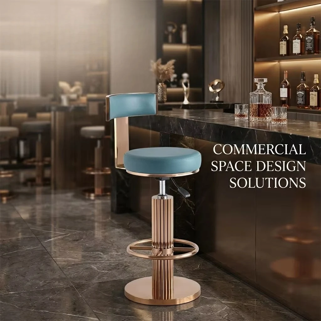 #￥Custom-made Swivel Bar Stools with Backrest Adjustable Stool Bar Chairs Stainless Steel Comfortable Cushion Bar Chairs