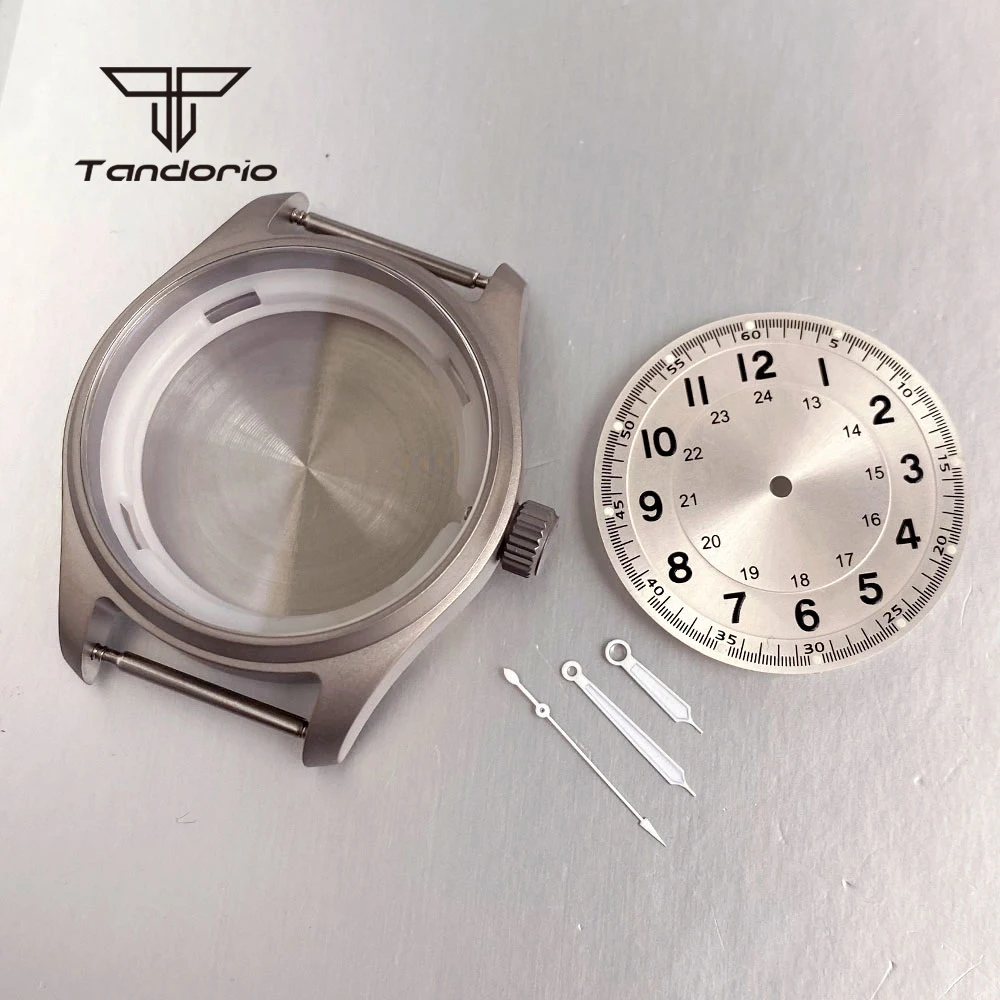 Titanium Pilot 39mm Watch Case+33.5mm Dial+Hands Set Accessories Fit NH35 NH36 NH38 Miyota8215 8205 821A ETA2824 PT5000 ST2130