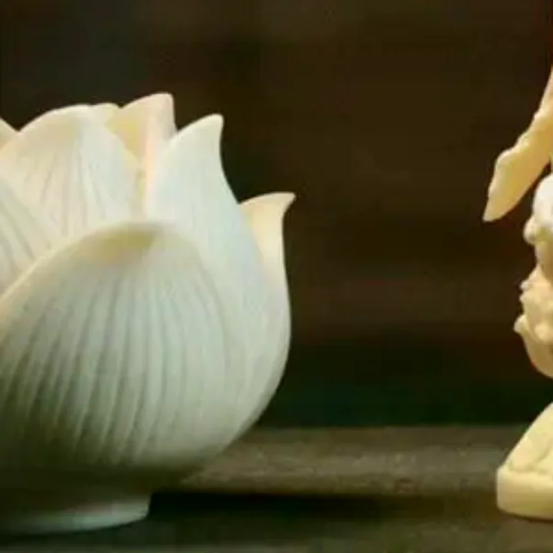 Q Version Lotus Tathagata Carved Statue Cute Character Model Home Desktop Decoration Accessories Gift Statue