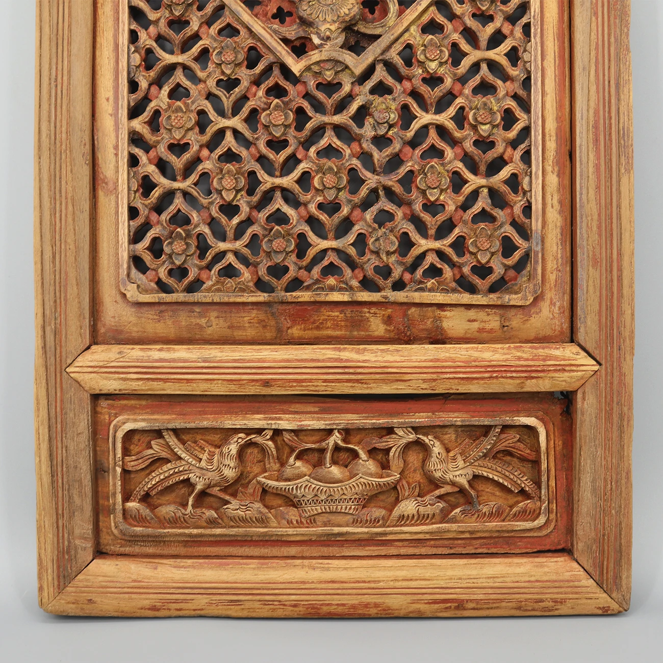 Old Window Panel, One Single Piece of Wood Carving, Home Decoration, Wall Hanging
