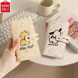 MINISO Winnie Bear Pacha Dog Card Bag para mujer, gran capacidad, ranura para tarjeta, antidesmagnetización, tarjeta bancaria, billetera de almacenamiento de documentos