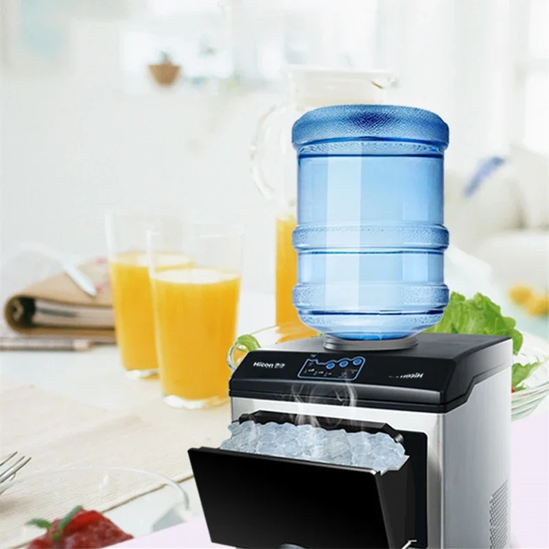 150W Ice Maker Commercial ขนาดเล็ก30กก./24H น้ำแข็งอัตโนมัติสำหรับเครื่องใช้ในครัวเรือนชาบรรจุขวด water Ice Cube เครื่อ...