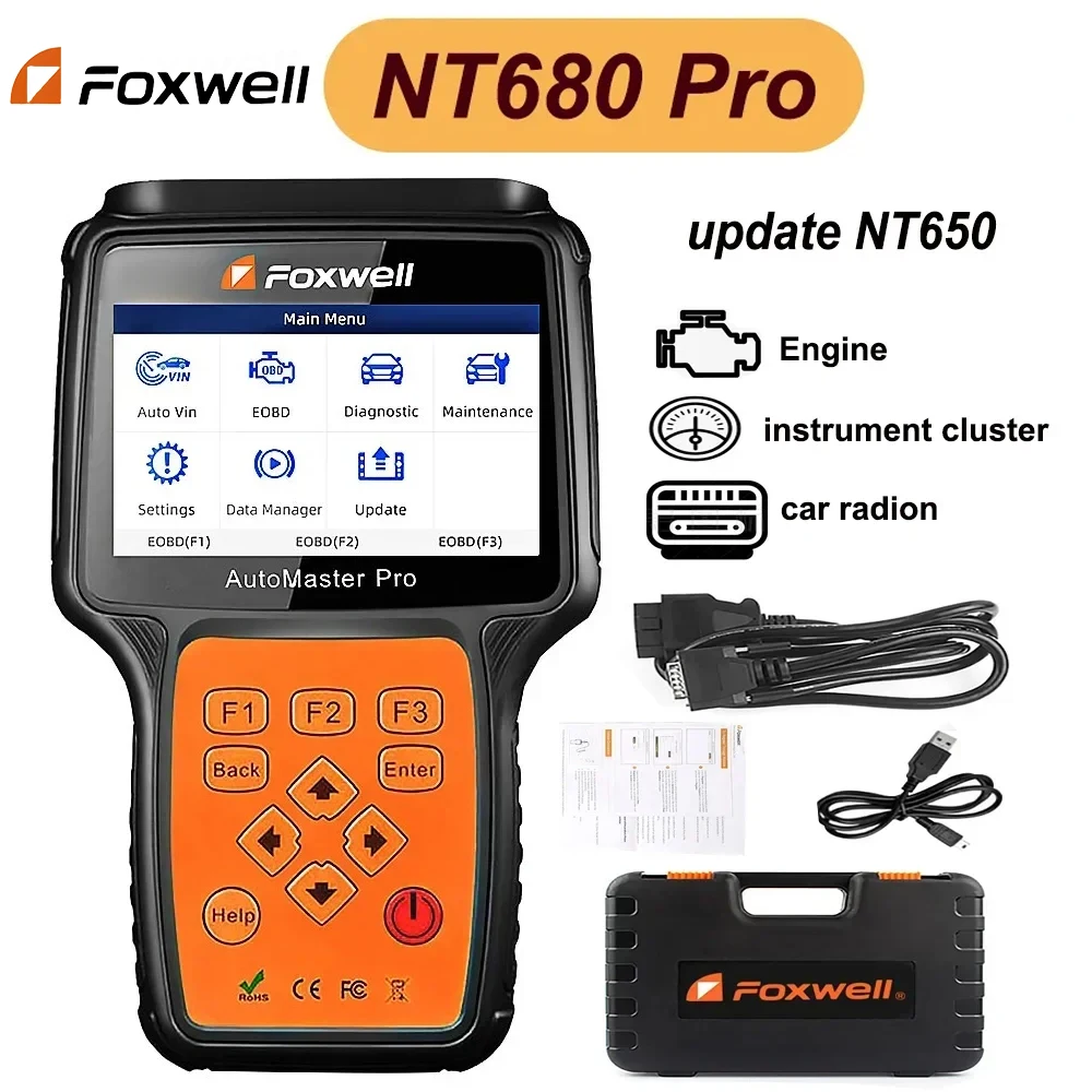 Foxwell NT680 Pro / NT680 PLUS (WIFI) All System All Makes Scanner with Special Functions Update Foxwell NT650 Elite NT630 Plus