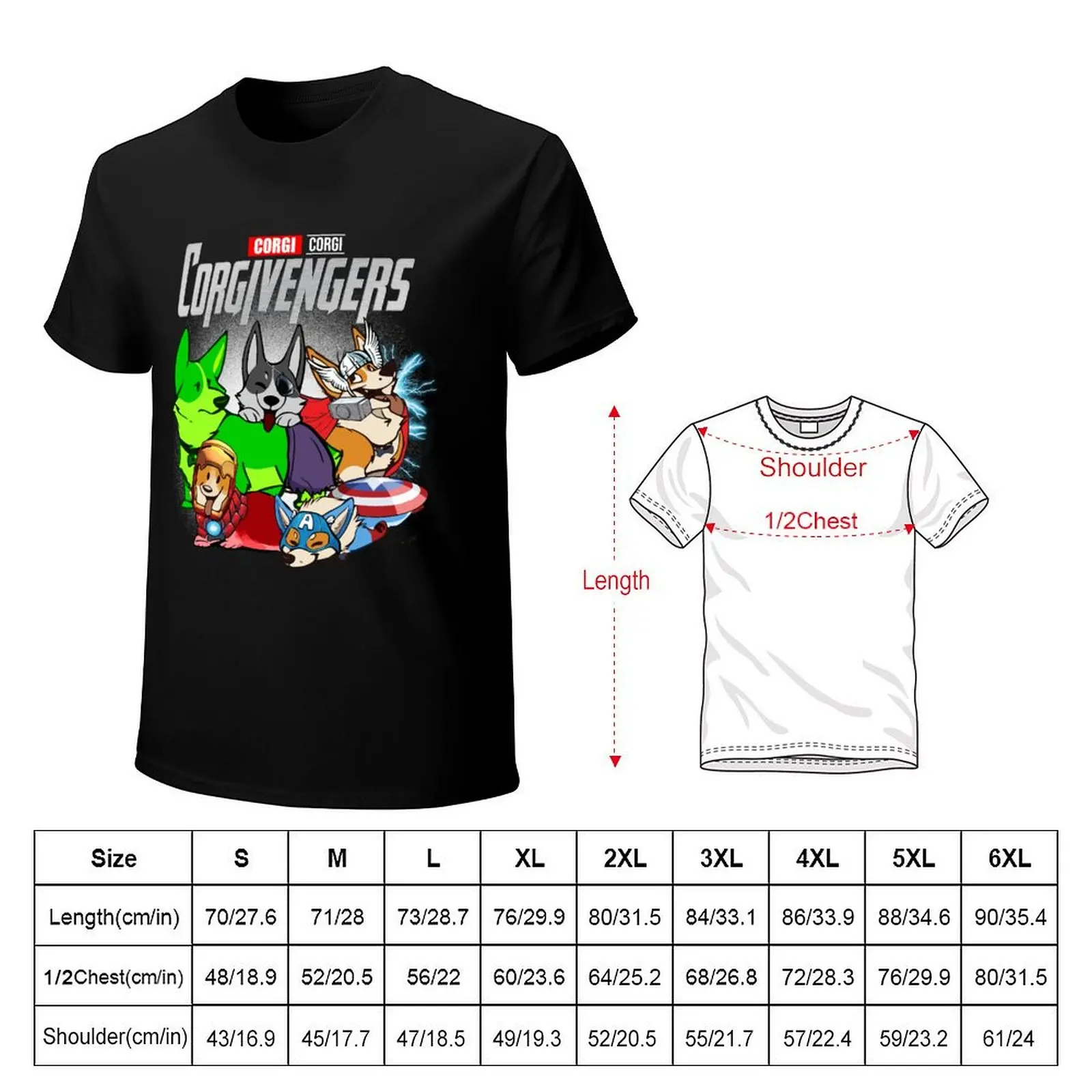 CORGIVENGERS ASSEMBLE, Cute Corgi Dog Lovers T-Shirt High Elasticity Sports T-Shirt
