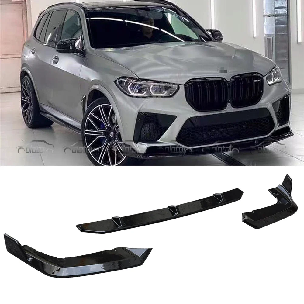 Gloss Black Front Bumper Lip Sword Front Chin Spoiler Winglet Splitter For F95 X5M X5 2020+