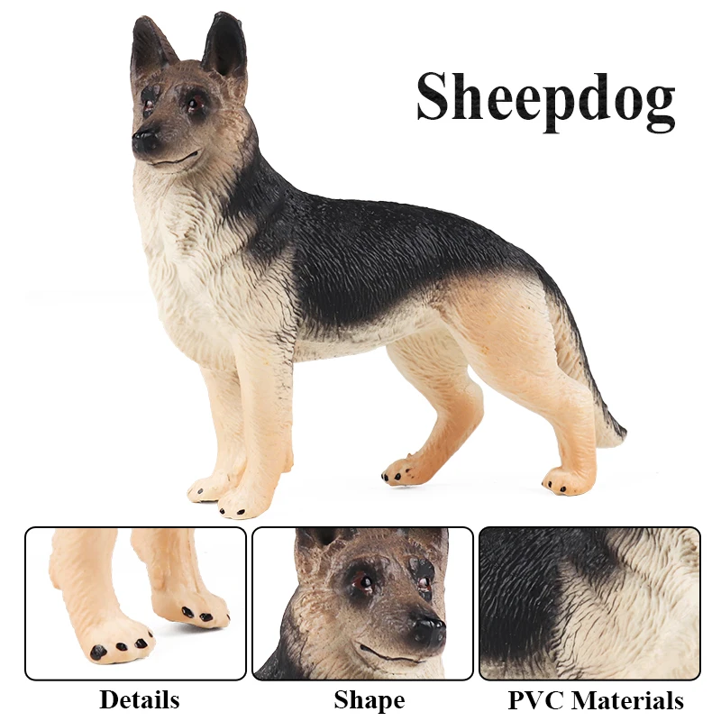 Oenux Hundetiere Modell Husky Deutscher Schäferhund Rottweiler Saint Bernard Actionfigur Welpenfiguren PVC Sammlung Spielzeug Kind Geschenk – Detail 7