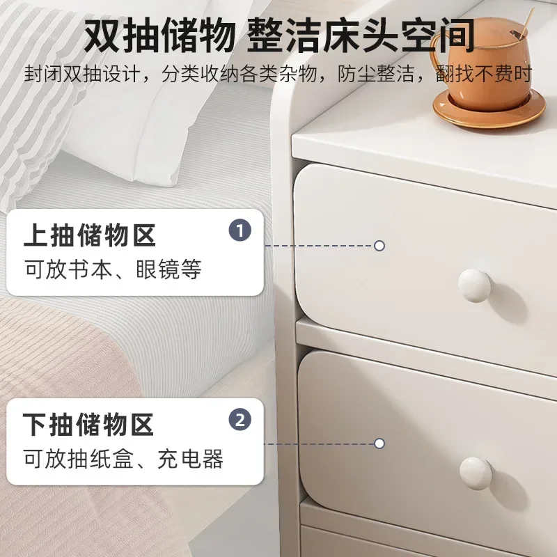 Comodino ultra stretto Armadietto ultra stretto multifunzionale Comodino semplice per camera da letto con crepa semplice