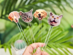 Drink stirrers personalized with dog face Pet Birthday stir sticks Custom Party Decorations wedding Cocktail swizzle sticks