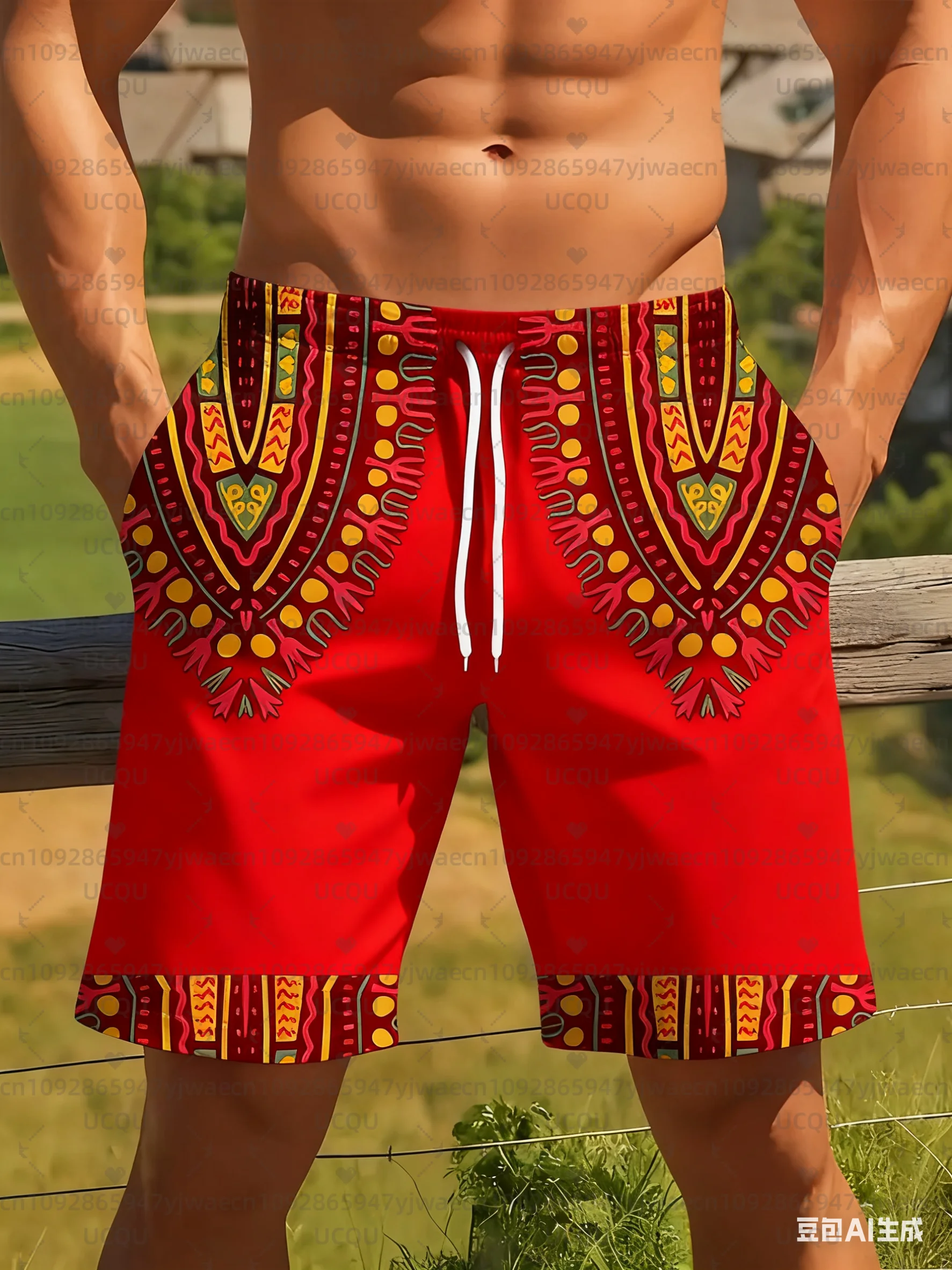 Short hawaïen pour hommes, imprimé flocon de neige et houx, vêtements de plage à séchage rapide, vacances d'été