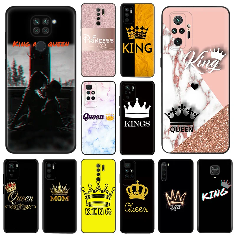 Матовые чехлы для телефонов Redmi 9 9A 9C 9T K40 K60 A3 A2 A1 Plus Note 9s 8T 7 8 Pro A3X K60E King Queen Crown, черный мягкий чехол Матовые чехлы для телефонов Redmi 9 9A 9C 9T K40 K60 A3 A2 A1 Plus Note 9s 8T 7 8 Pro A3X K60E King Queen Crown, черный мягкий чехол