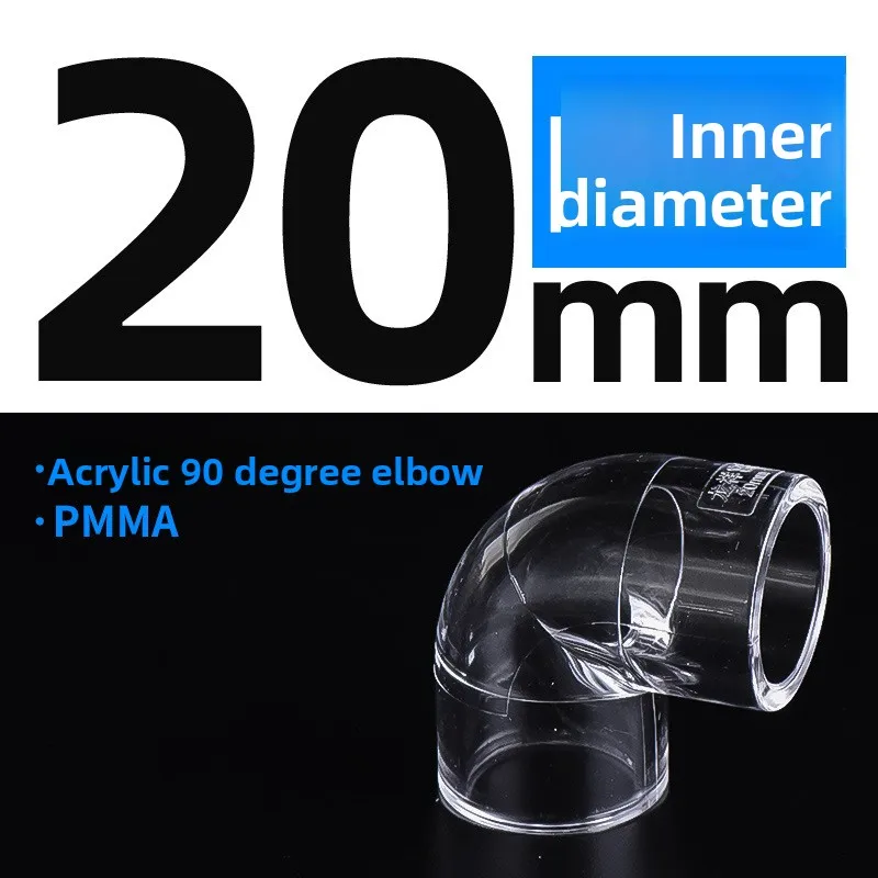 1 PC I.D 16/20/25/32mm Acryl Buisleidingen Transparant 90 Graden Elleboog Eindplug tee Connectors Aquarium Aquarium Tuin Joint