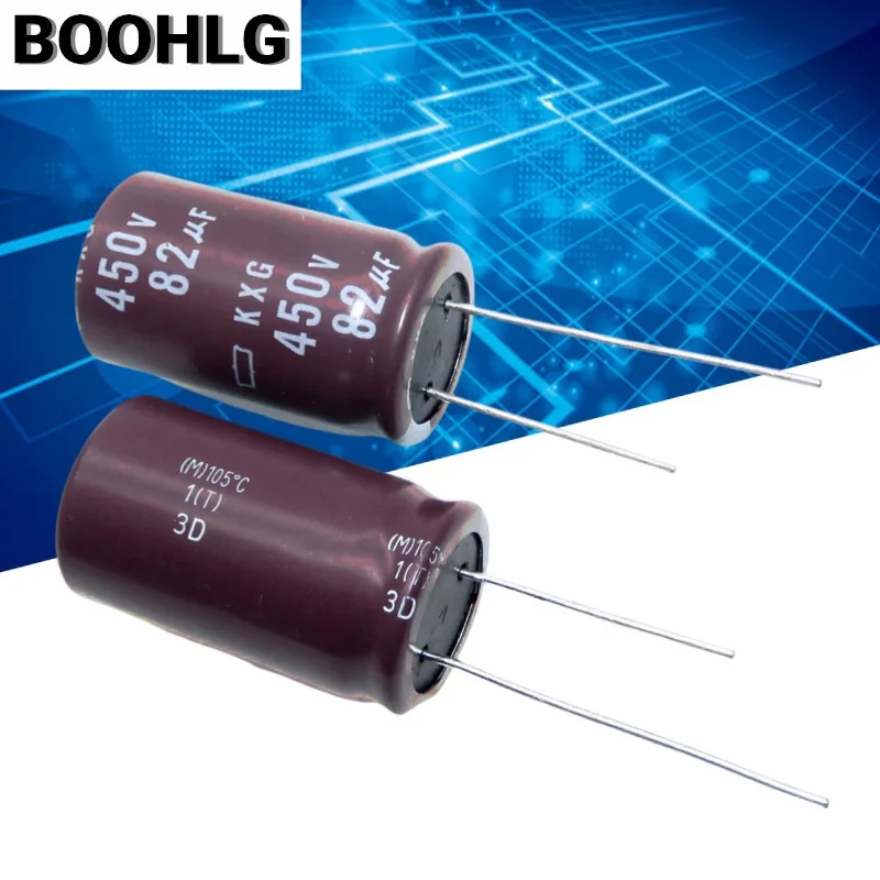 5PCS 82UF 450V black diamond capacitor 450V 82UF 18X35 KXG high frequency low resistance 105 degrees