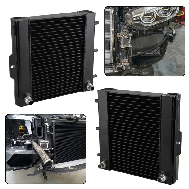 Black Radiators Left & Right Secondary Auxiliary Performance Fit for BMW F87 F80 F83 M2 M3 M4 S55 3.0L 2015-2020