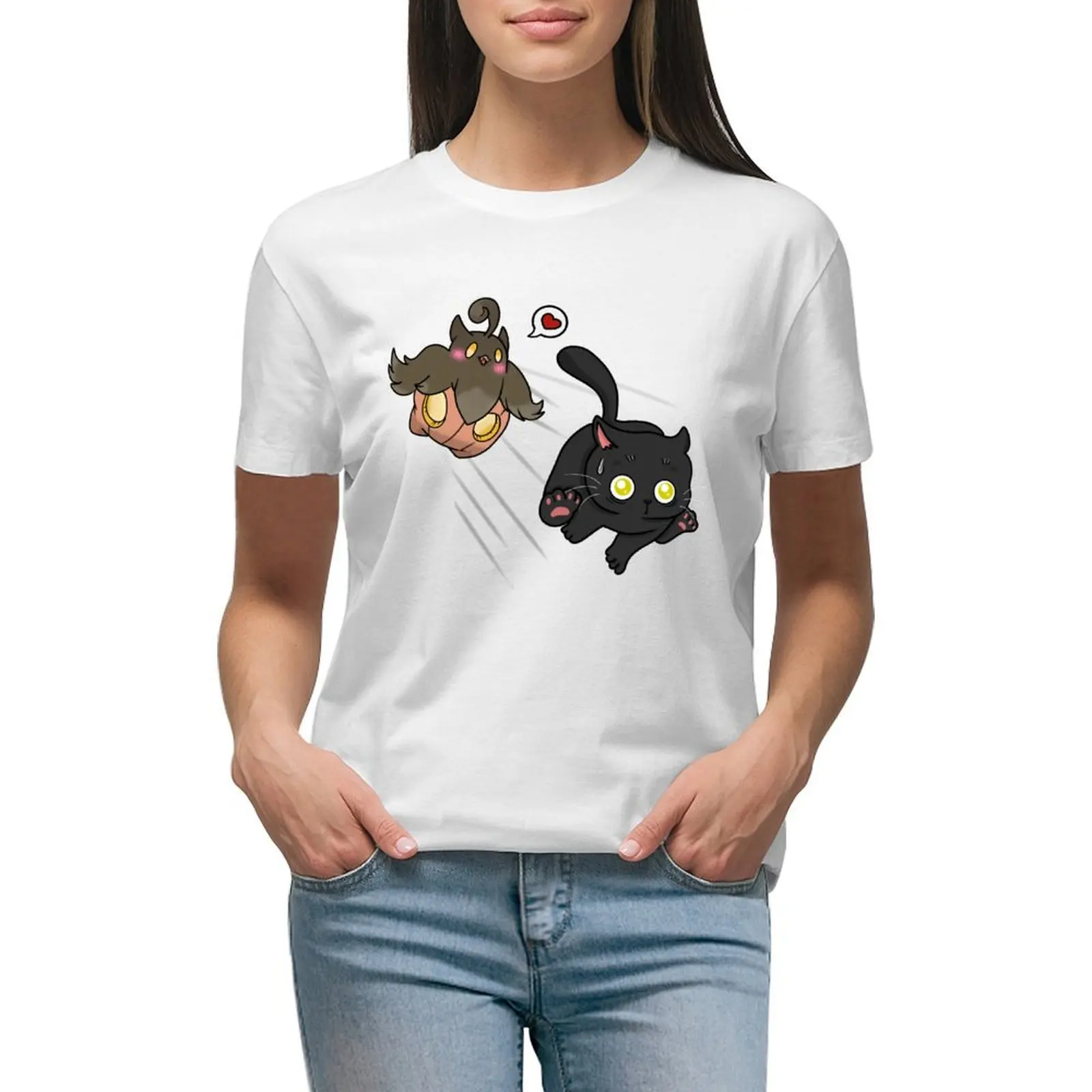 

Meeko's Pumpkin Pal T-shirt funny lady clothes t shirt for Women