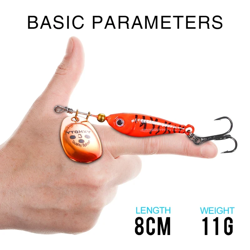 1/2/3PCS Rotating Metal Spinner Fishing Lure Hard Bait 11-20