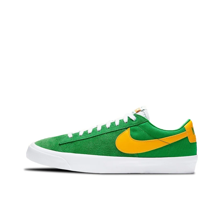 Nike Blazer Skateboard Shoes Unisex Low Top Green/Yellow DC7695-300