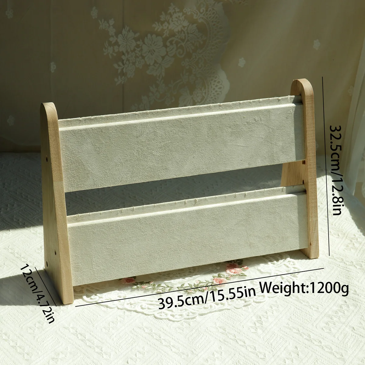 Jewelry Display Stand for Necklace Wooden Jewelry Storage Holder for Pendant Bracelet Display Props Home Shop Counter Shows Rack