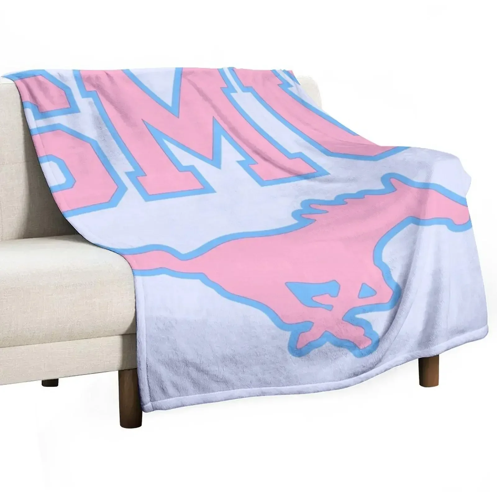 

SMU Blue Logo & Pink Peruna Throw Blanket christmas gifts Decorative Throw Furrys Sofa Blankets