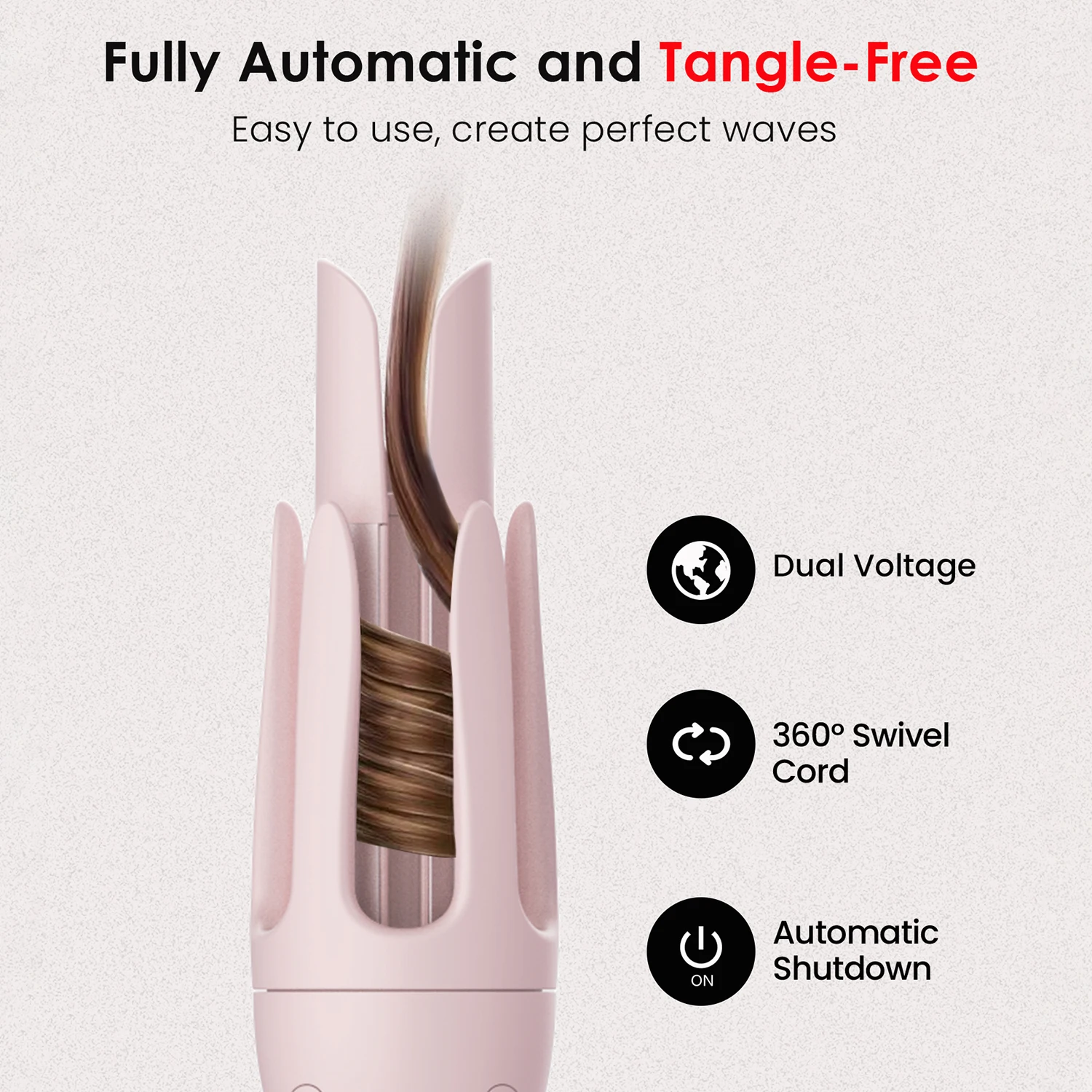 自動ヘアカーラー,28mmバレル,3つの温度モード,マイナスイオン発生器,インテリジェントタイマー,センサー