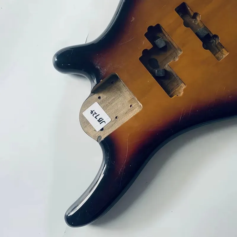 JB724 Sunburst Color Custom Bass Body in Solid Wood Replace and DIY Right Hand Surface Damages and Dirty PJB Active Pickups