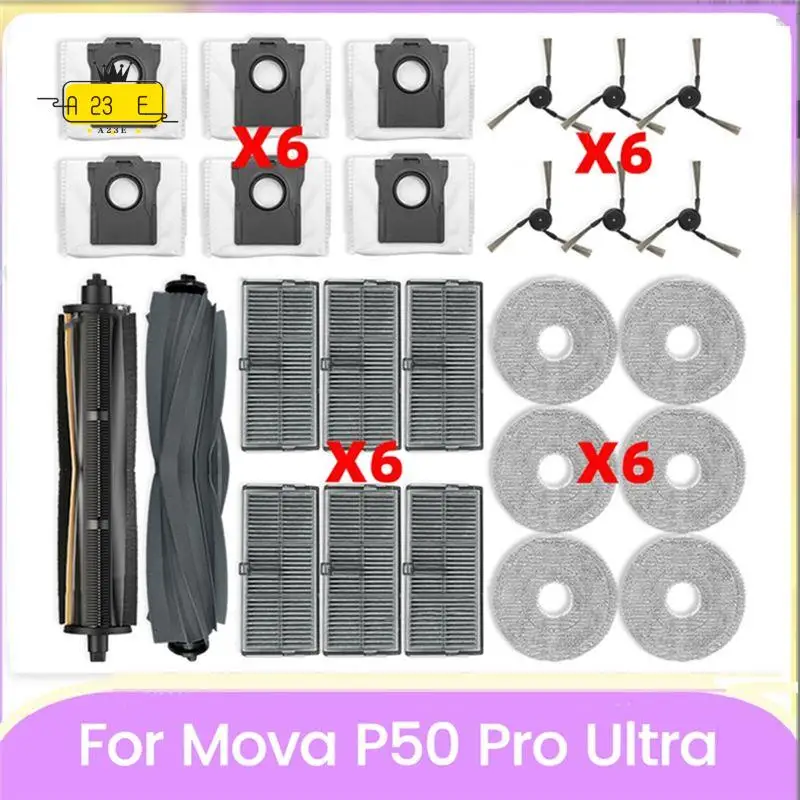 

A23E-For Mova P50 PRO ULTRA Vacuum Cleaner Parts Cutting Hair Anti-Tangle Roller Brush Side Brush Filter Mop Cloth Dust Bag