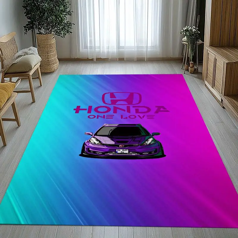 Vintage H-Honda Racing Car Soft Non-Slip Area Rug for Living Room,Bedroom Playroom Carpet Mat for Sofa,Moto Home Decor Gift