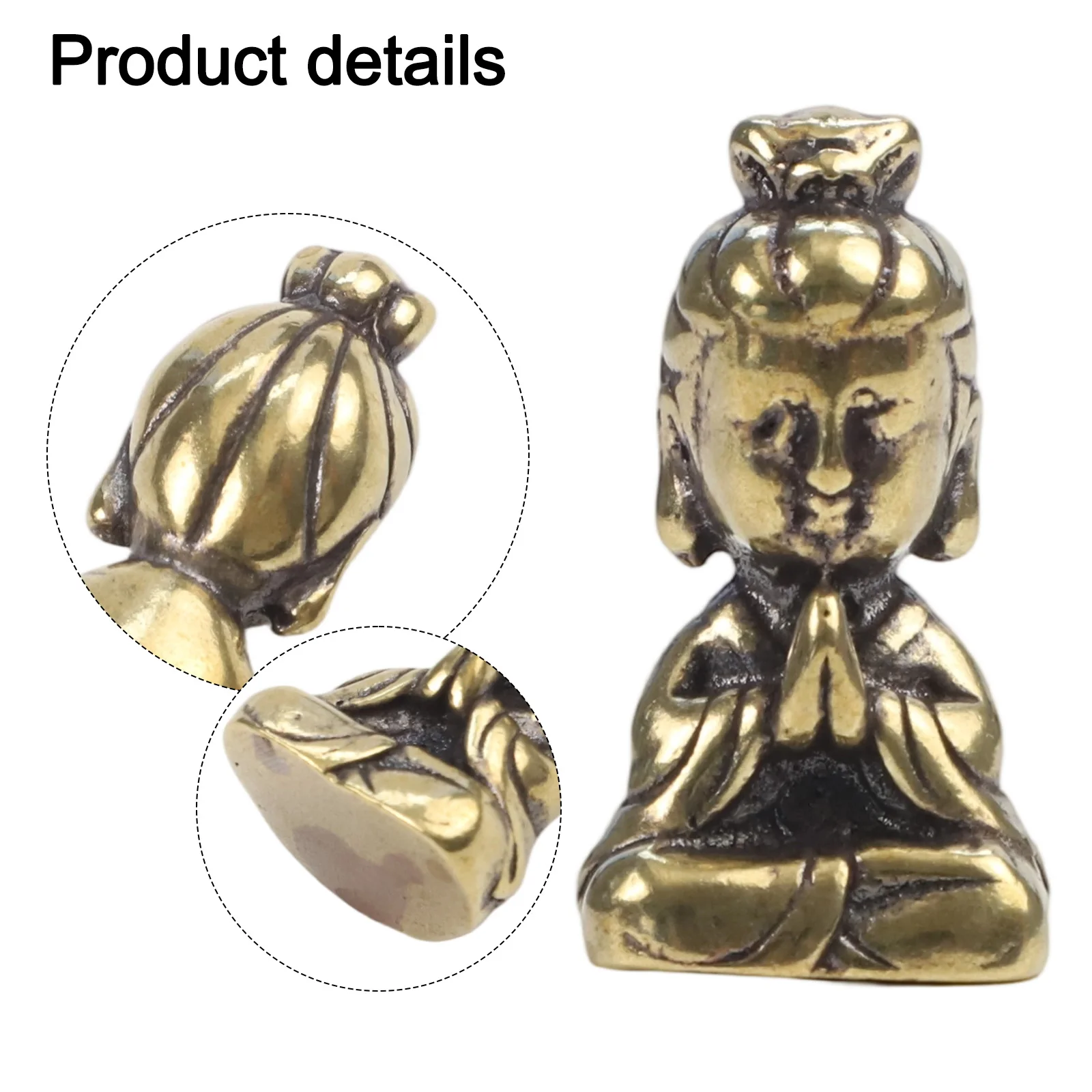 Cafe Guanyin Statue Chinese Delicate Figurines Miniature Office Ornament Pendant Vivid Bodhisattva Brass Buddha Mini