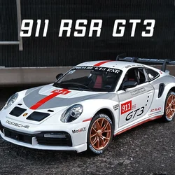 ポルシェ911,Gt3,rsr合金,ダイキャスト,メタルカー,サウンドライト,プルバック,子供のおもちゃコレクション