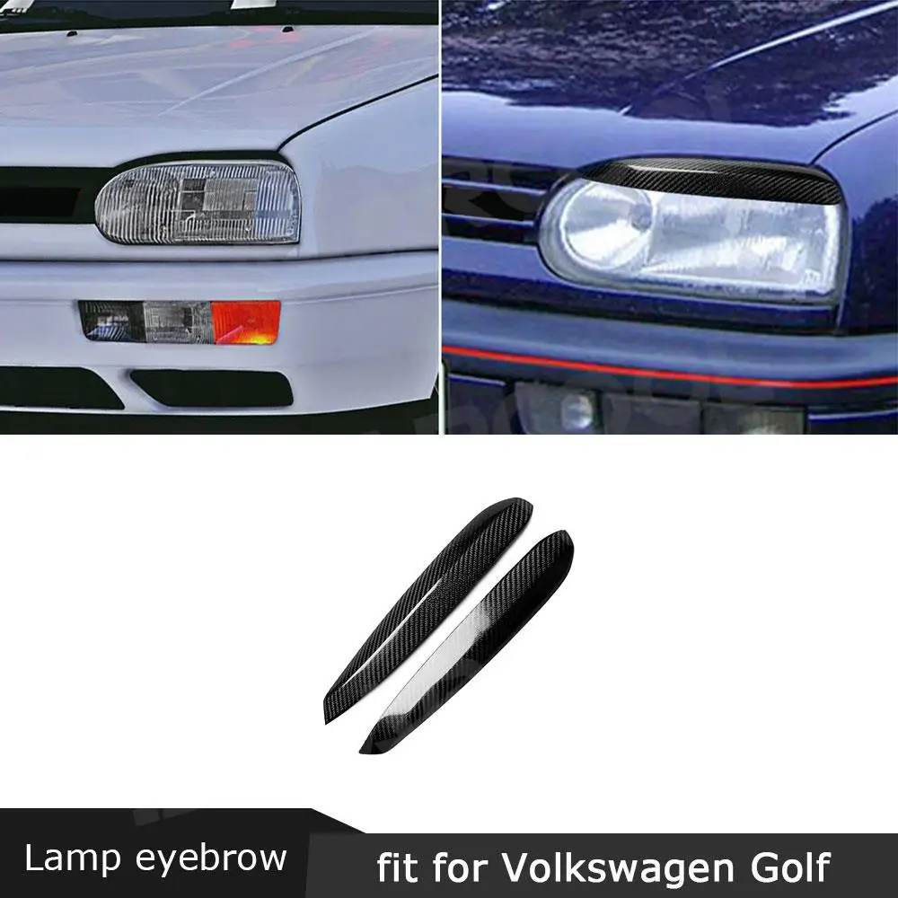

JMCARCOOL Car Front Foglamp Eyelid Headlight Eyebrow Sticker Trim for Volkswagen Golf 3 MK3 1992-1999 Carbon Fiber Accessories