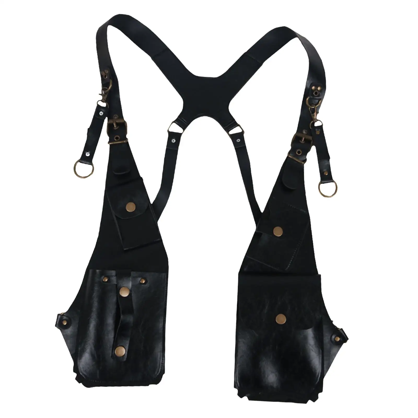 Shoulder Harness Bag Double Phone Wallet Case Armpit Bag Costume Accessories Medieval Underarm Purse Bag for Hiking Cycling
