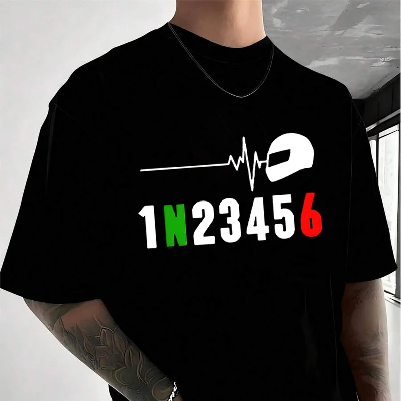

Men's and Women's T-shirt Summer New Cotton Tee Moto 1N23456 Motorcycle Gear Short-sleeved Spring Autumn Motorcycle Cycling Top