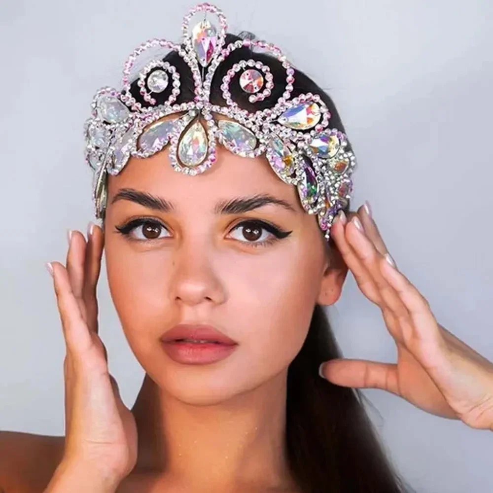 

Новый цвет AB, хрустальная корона, аксессуары для волос, свадебный головной убор для танца живота, бальные стразы, корона русалки, шоу, балетные украшения