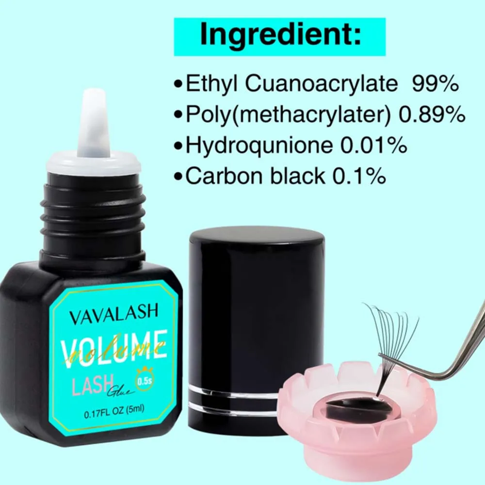 VAVALASH Eyelash Glue 0.3S 0.5S 1S 2S Lashes Extension Adhesive 5ml Fast Drying Lash Glue for Makeup Tool
