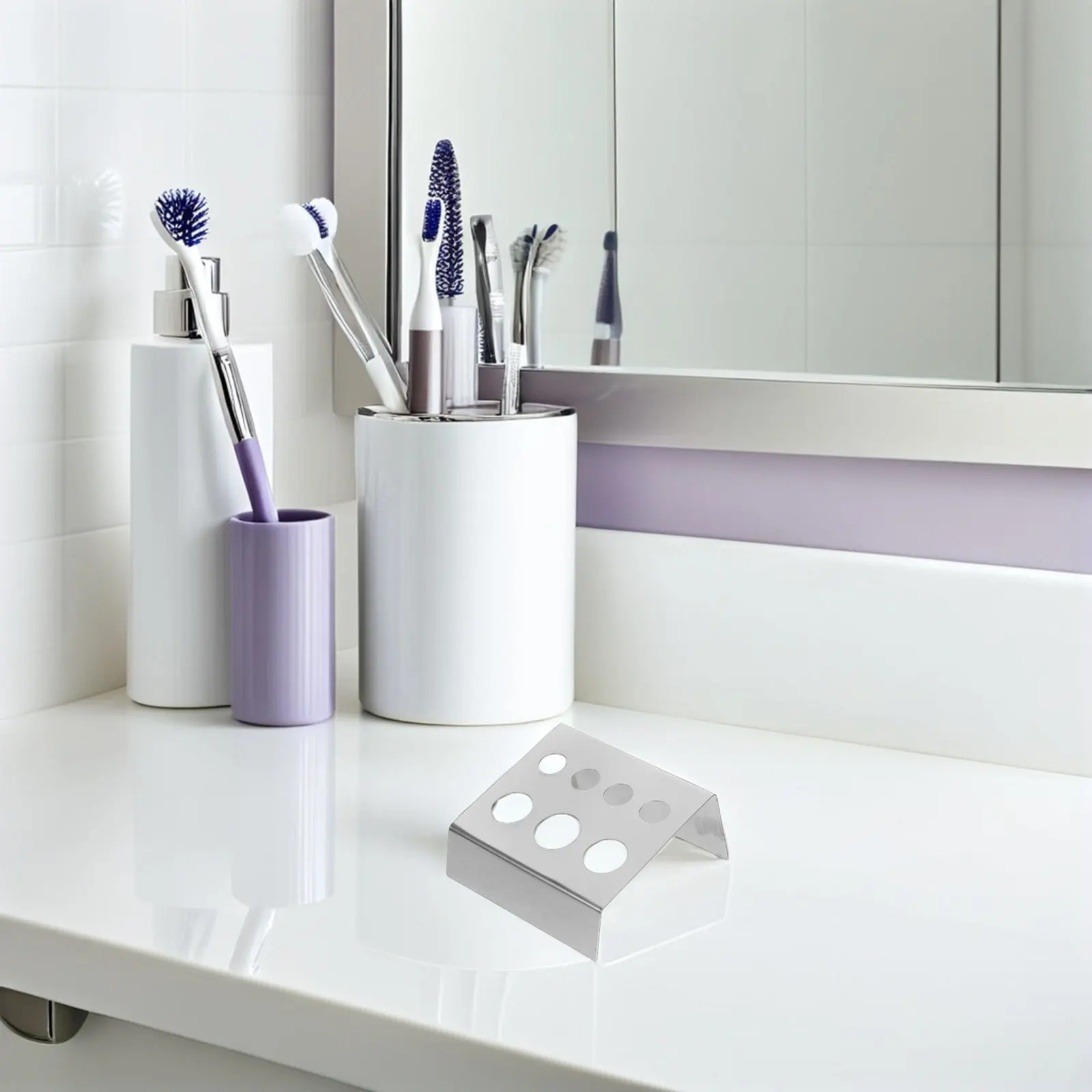 

6Pcs Tattoo Pigment Holder Stainless Steel 7 Holes Ink Cap Rack Stable Pigment Cup Stand Organizer for Tattoo Supplies Color