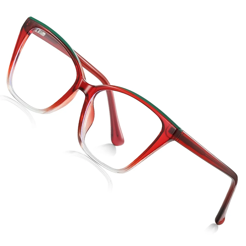 SZTZX موضة جديدة عين القطة تصميم شخصي نظارات قراءة مضادة للضوء الأزرق للنساء وصفة طبية قابلة للتخصيص